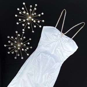 Formal Fitted Dress with Rhinestone Straps
